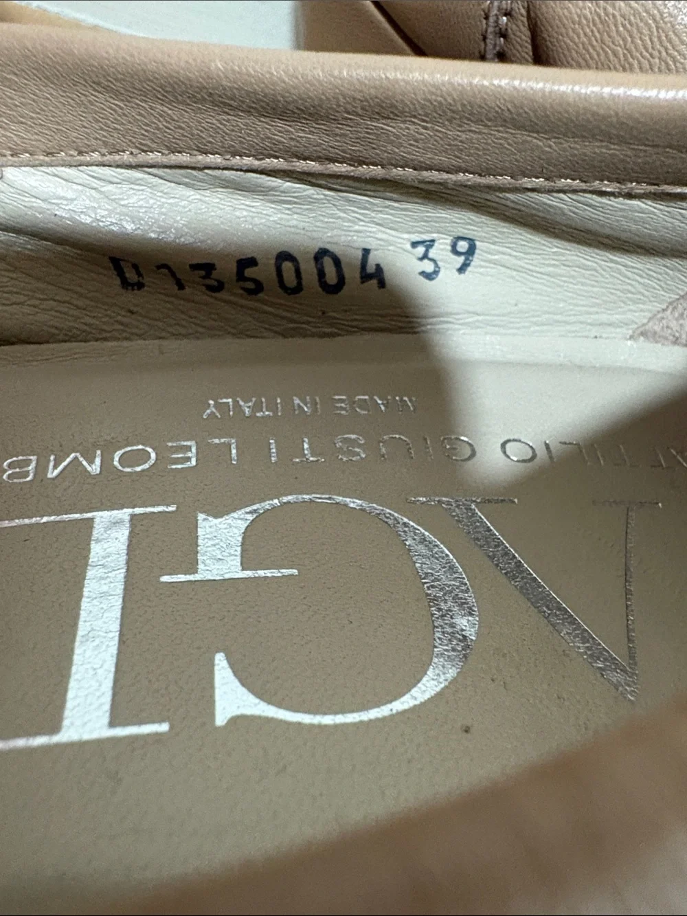AGL Attilio Giusti Leombruni Beige Leather Wedges Shoes, Size 39